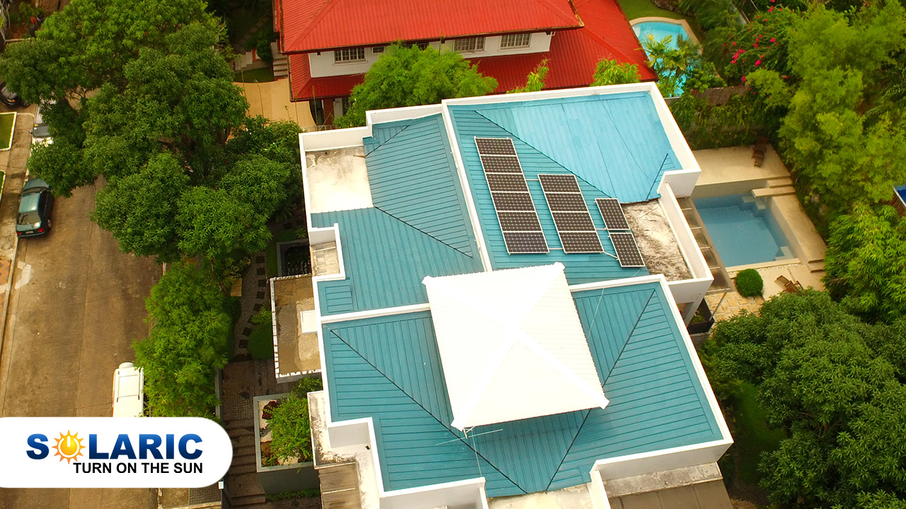 Solar panels on a rooftop