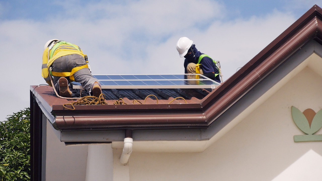 Installing grid ties to the roof