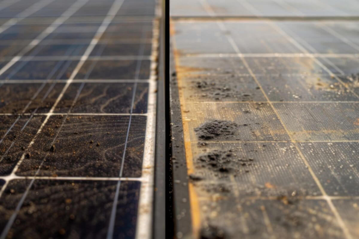 How soot and residue buildup from pollution and fireworks can reduce solar panel efficiency